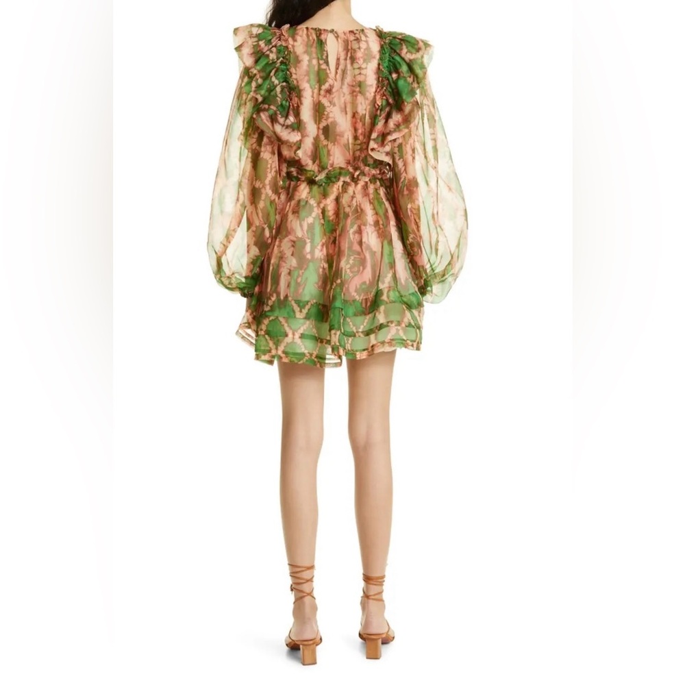 NWT Ulla Johnson Adelaide Silk Ruffles Mini Dress Serpentine Sz 6 Spring Summer - Picture 4 of 16